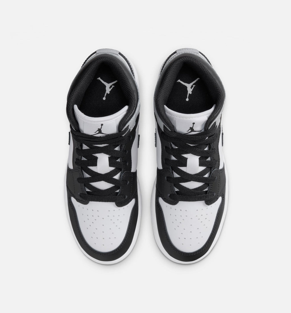 Air Jordan 1 Mid Big Kids' Lifestyle Shoes - White/Light Smoke Grey/Black