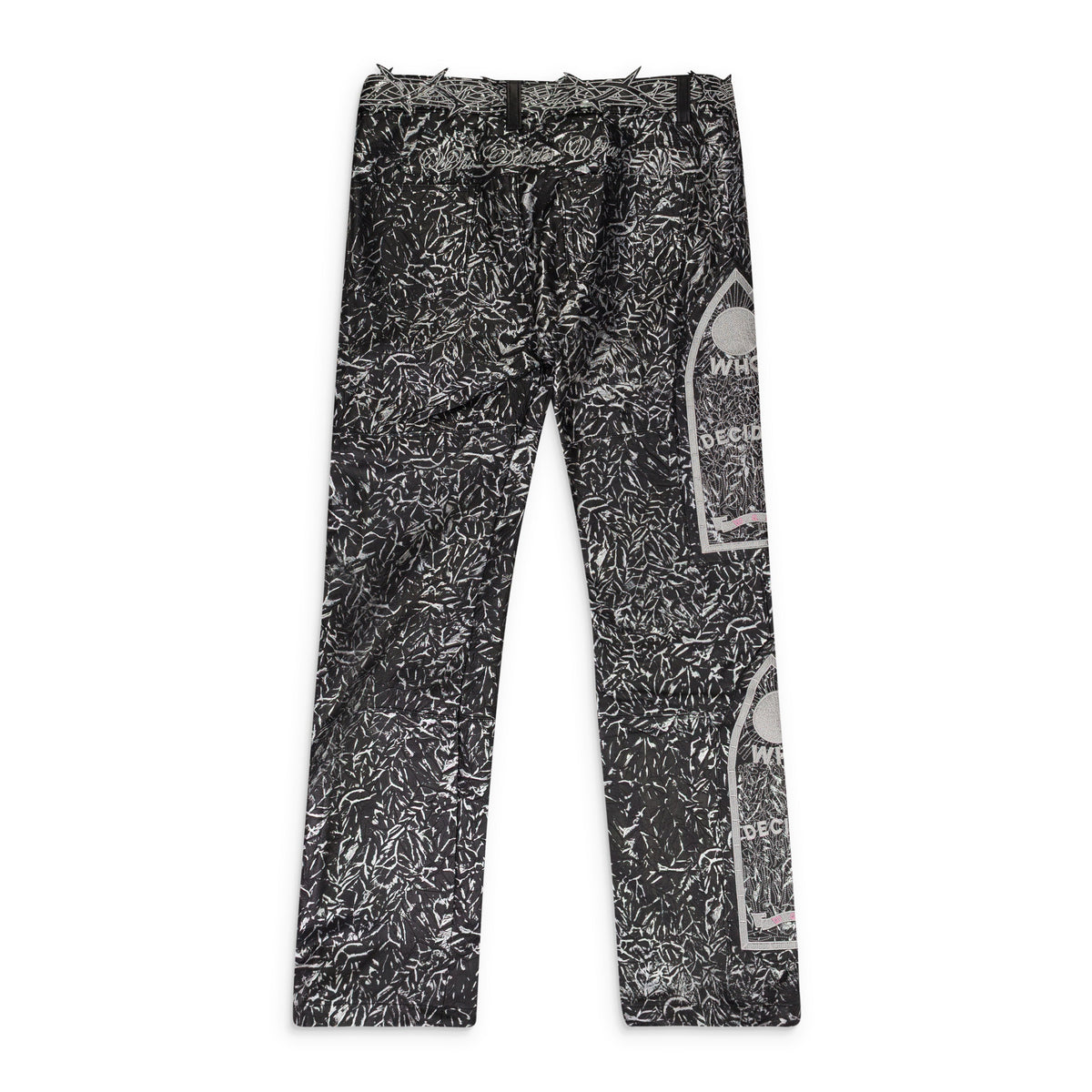 BLACK FOIL LEATHER PANTS