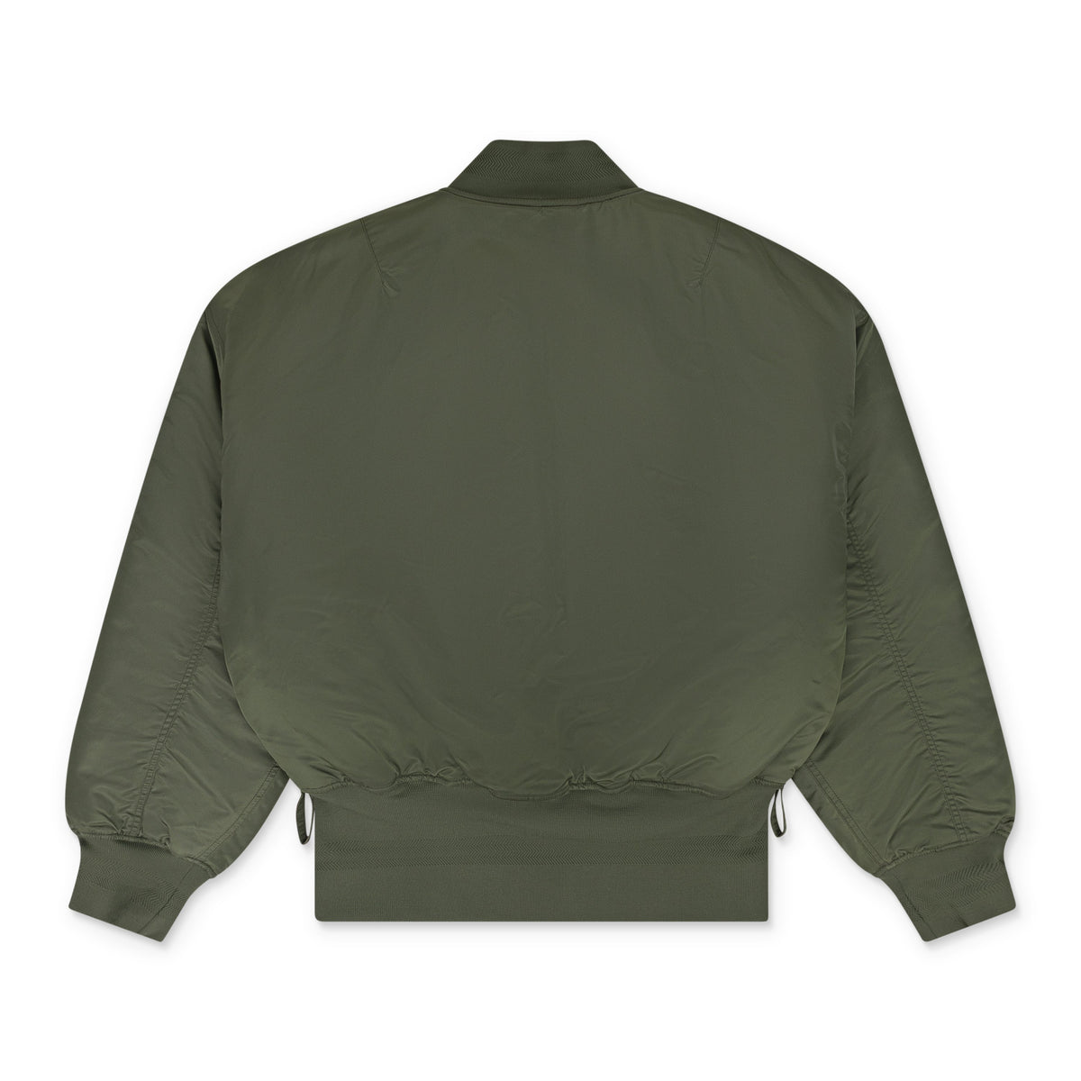 Green Wordmark Satin Front Zip Bomber