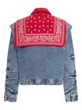 PDF bandana-panel denim jacket