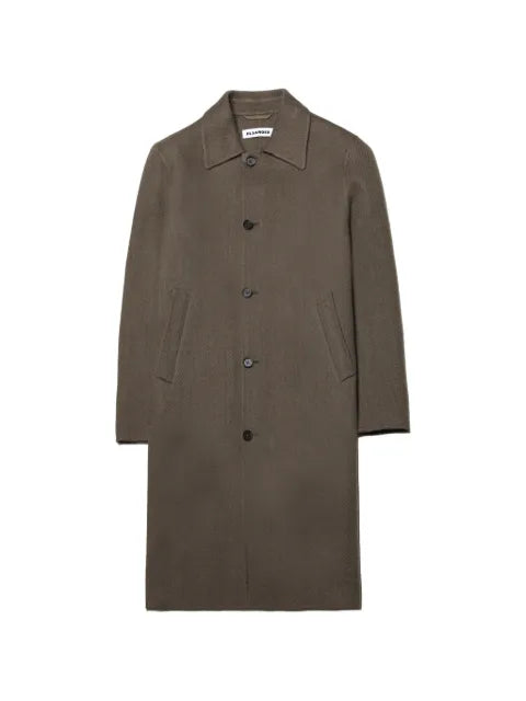 Jil Sander diagonal-weave single-breasted coat