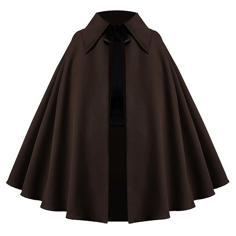 Halloween Medieval Short Cape Stand Collar Multi‑Color Cosplay Cloak