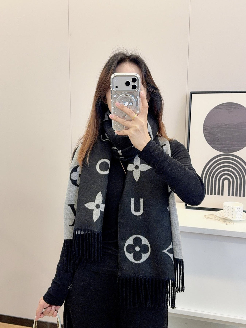 Louis Vuitton Monogram Fringe Scarf